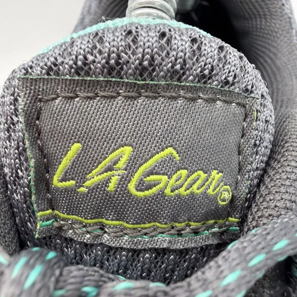 LA Gear Tracy Running Athletic Shoes Grey Teal Neon Green Women's Size 11